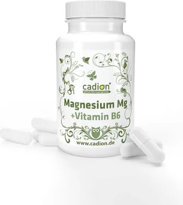 Produktbild von Cadion Magnesium Kapseln mit reinem Tri-Magnesiumdicitrat + Vitamin B6