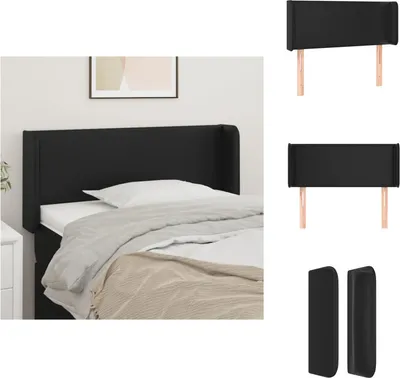 Produktbild von vidaXL Kopfteil mit Ohren Schwarz 83x16x78/88 cm Kunstleder -  Kopf- & Fußenden