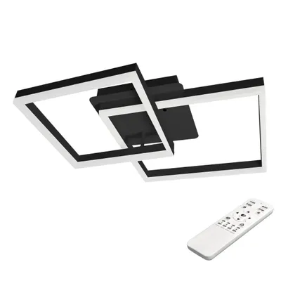 Produktbild von MasterLED Deckenleuchte LED – 54x54 cm – dimmbare Wohnzimmerlampe in Schwarz – mit Fernbedienung – Farbtemperatur einstellbar – Herkules