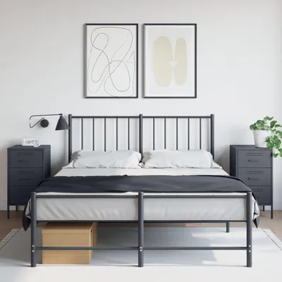 Image de vidaXL Tables de nuit 2 pcs. Anthracite 36x39x68 cm Acier