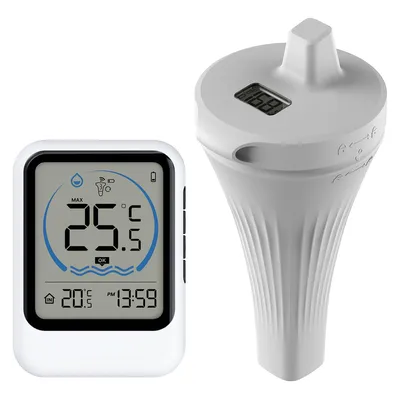 Produktbild von Pool Thermometer digital schwimmend, IP68 wasserdicht, kabellos Wasserthermometer mit LCD Display, für Schwimmbad & Whirlpool