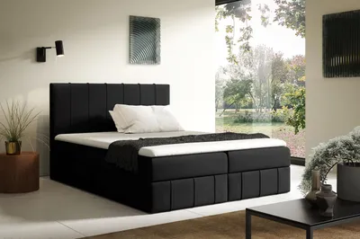 Obrázok produktu pre Kontinentálna posteľ 180x200 KORINA - čierna + topper ZDARMA