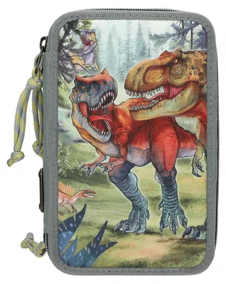Image de Trousse à crayons Dino World 3 compartiments