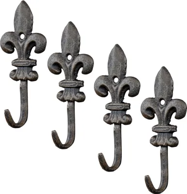 Produktbild von Gietijzer Wandhaken Set aus 4 Stücken, Shabby Chic Vintage Design