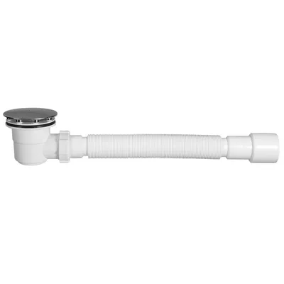 Produktbild von Duschablauf Siphon Ablaufgarnitur Abfluss Duschwanne Duschtasse Duschsiphon flexibles Rohr Ø 60 mm chrom