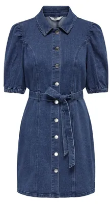 Produktbild von ONLY Damen Onlvibbe Ss Belt DNM Dress MBD Noos, Medium Blue Denim, M
