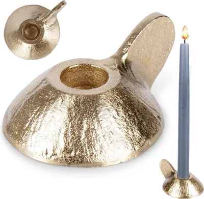 Produktbild von Teelichthalter Kerzenständer Kerzenhalter Kerzenleuchter aus Aluminium goldfarben 9x7,5x4 cm