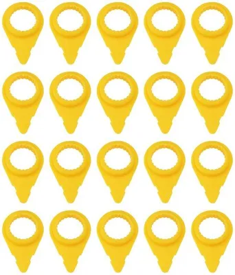 Immagine prodotto di 20 indicatori gialli da 19 mm per scanalature dei cerchioni, per autocarri, automobili, camper e rimorchi