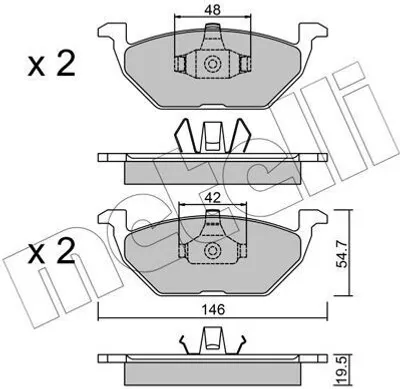 Produktbild von METELLI Bremsbeläge Satz Vorne Bremsklötze für VW Golf IV Schrägheck (1J1) 22-0211-1
