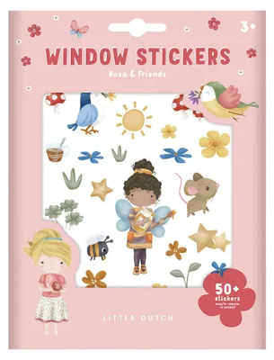 Produktbild von Wiederverwendbare Fensteraufkleber Rosa & Friends, Little Dutch