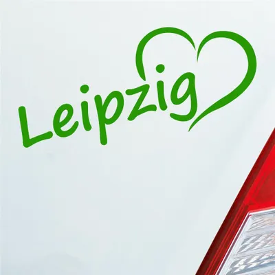Produktbild von Auto Aufkleber Leipzig Herz Stadt City Liebe Love Heimat 18,5x8 cm Hellgrün Sticker Heckscheibenaufkleber