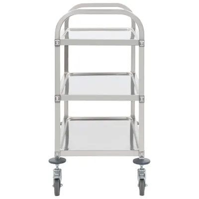 Obrázek produktu pro vidaXL Třípatrový servírovací vozík 96,5 x 55 x 90 cm Nerezová ocel