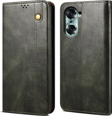 Produktbild von Honor 60 Hülle, Leder Flip Brieftasche Schutzhülle für Honor 60 Grün