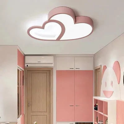 Immagine prodotto di Lampada da soffitto per cameretta - Dimmerabile - Colore rosa - Lampada per cameretta - Lampada rosa