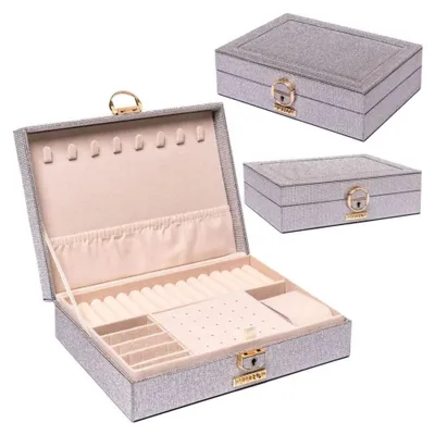 Obrázok produktu pre Peterson šperkovnica s priestorom na hodinky čierna 23x17x7 cm