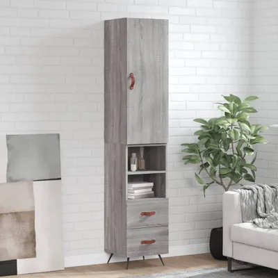 Produktbild von vidaXL Highboard Grau Sonoma 34,5x34x180 cm Holzwerkstoff