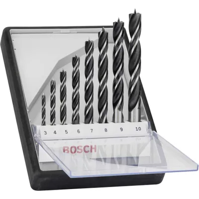 Image de Coffret de 8 mèches à bois hélicoïdales - BOSCH - 2607010533