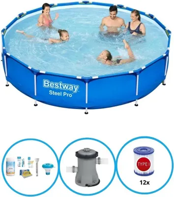 Zdjęcie produktu dla Bestway Pool Steel Pro - Zestaw basenowy - 366x76 cm