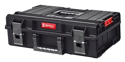 A black tool box with red accents is shown against a white background.