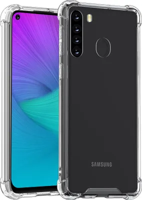 Zdjęcie produktu dla Etui z przezroczystym tyłem do telefonu Samsung Galaxy A21 – odporne na uderzenia – silikonowe