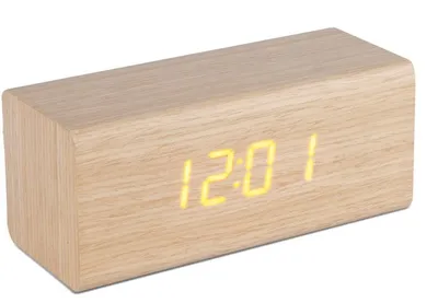 Obrázek produktu pro Balvi budík Timber LED dřevo 15,5 x 6,5 cm dřevo čiré 2 kusy