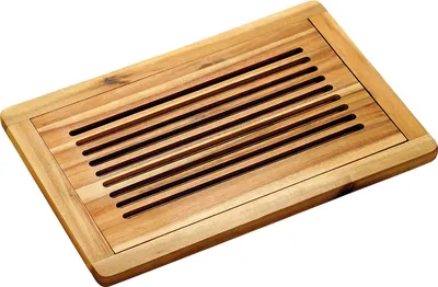 Productafbeelding van KESPER Snijplank, broodplank met kruimelbak en afneembaar snijmes, acaciahout,gecertificeerd, 47,5 x 32 x 2 cm, snijplank - 28105