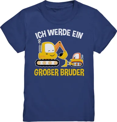 Produktbild von Bagger Baustelle Großer Bruder T-Shirt – Indigo / 134/146 (9-11)