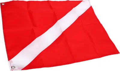 Produktbild von Rechteckige Tauchflagge – Rote und weiße Flagge, 50x35 cm, ideal für Scuba Diving, Spearfishing und Freediving als Sicherheitskennzeichnung