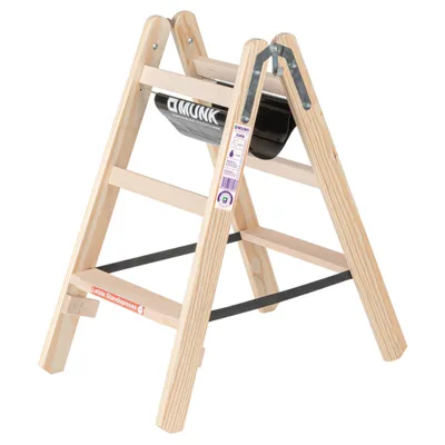 Produktbild von MUNK Stehleiter Holz 33806 beidseitig 2x3Stufen