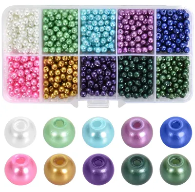 Kunststoffperlen 4 mm, 1000 Stück, 10 Farben, für DIY-Schmuck