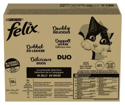 Obrázok produktu pre PURINA Felix Fantastic Duo Mix Countryside - mokrá krmiva pre mačky - 120x85g