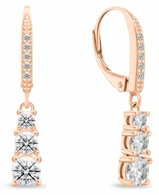 Immagine prodotto di Orecchini placcati oro con zirconi trasparenti EA1012R
