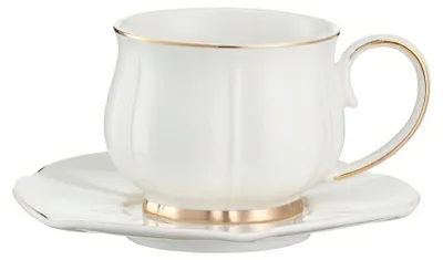 Produktbild von VILLA ITALIA Sandrine Porzellantasse 200 ml mit Untertasse Gold