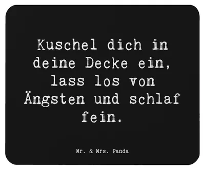 Produktbild von Mr. & Mrs. Panda Mauspad Spruch Alleine schlafen lernen - Schwarz - Geschenk, mousematte, Abenteuer, Schutz, Geschenkideen, pc, Trost, Mut, Mousepad, Vertrauem, Mouse Pad