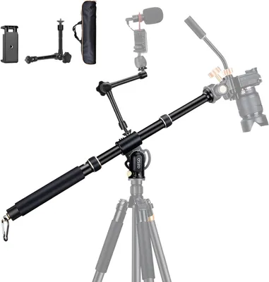 Productafbeelding van Statief Verlengarm - Horizontale Arm - Fotografie Overhead - Intrekbare Middenkolom - 104 cm Lengte - Zwart