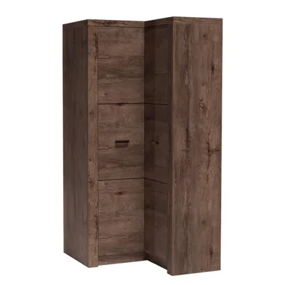Obrázek produktu pro Rohová šatní skříň 106x90 cm CHALAPATA 1 - jasan tmavý