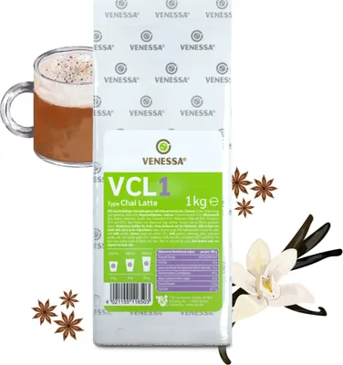 Produktbild von VENESSA VCL1 Chai Latte 1kg Probierpack Instant Milchtee Getränk Pulver - Instant Getränkepulver - Automaten geeignet -  löslich
