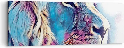Produktbild von Bild auf Leinwand - Leinwandbild - Einteilig - Löwe Mähne Märchen - 90x30cm - Wand Bild - Wanddeko - Wandbilder - Leinwanddruck - Bilder - Wanddekoration - Leinwand bilder - Wandbild - AB90x30-4713