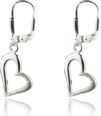 Produktbild von 925 Sterling Silber Klappbrisuren Ohrringe mit Herz