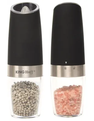 Image de Kinghoff ensemble de moulins électriques a gravité pour sel et poivre KH1618