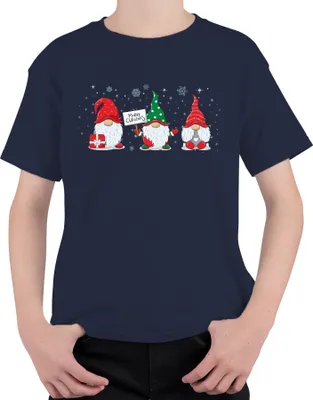 Produktbild von Merry Christmas Gnome Elfen Wichtel - Weihnachten Weihnachtsgeschenk Christmas Uni Kinder T-Shirt, Navy, 152