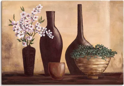 Produktbild von ARTland Leinwandbild Stillleben in Beige II Größe: 70x50 cm