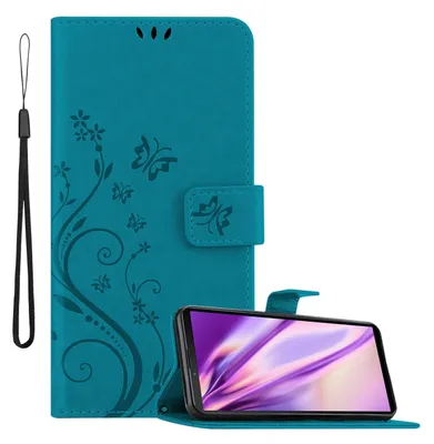 Zdjęcie produktu dla Cadorabo pokrowiec na Sony Xperia 10 III pokrowiec ochronny w kolorze niebieskim pokrowiec ochronny pokrowiec na telefon komórkowy etui w kwiaty etui w kwiaty