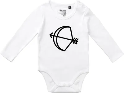 Produktbild von Huuraa Baby Body Schütze Sternzeichen Symbol 74 White  Baumwolle Fairtrade Langarmbody Geschenkidee
