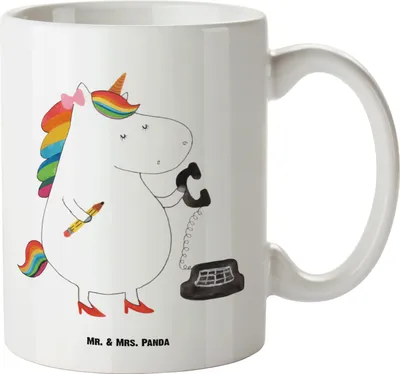 Produktbild von Mr. & Mrs. Panda XL Tasse Einhorn Sekretärin - Weiß - Geschenk, Teebecher, Deko, Unicorn, Büro, Einhörner, Große, Haferl, Pott, Rechtsanwältin, Teetasse, weisse