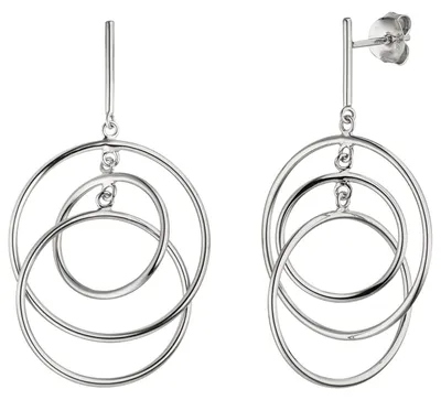 Produktbild von Ohrhänger Hängerstecker 3 dünne Ringe aus 925 Silber Ohrringe Ohrschmuck