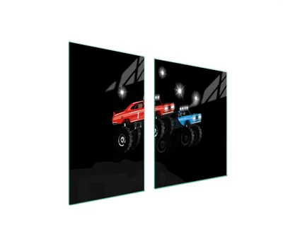 Produktbild von Herdabdeckplatten 2 teilig 100x52 Glaskeramikkochfeld Abdeckung Glas Schneidebrett Auto Schwarz