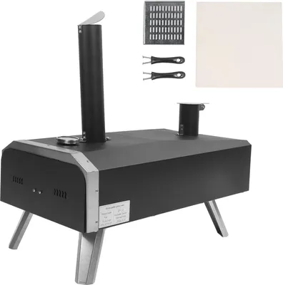 Image de Four à pizza à bois pour l'extérieur, four portable en acier inoxydable de 30 cm pour le jardin