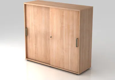 Produktbild von Schiebetürschrank 1753S SG, 3 OH 120 x 40 x 110 cm (BxTxH)