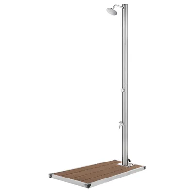 Obrázok produktu pre Záhradná sprcha s hnedým podstavcom 220 cm nehrdzavejúca oceľ